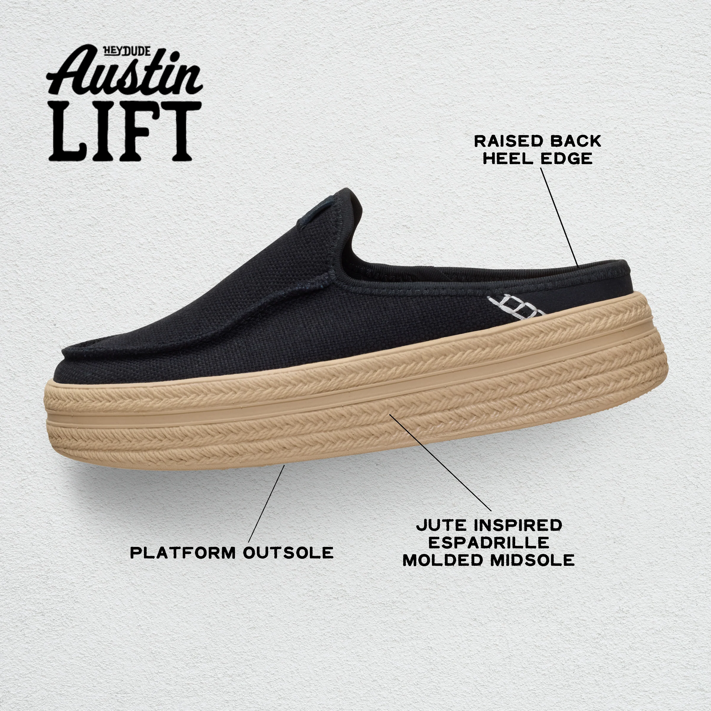 AUSTIN LIFT ESPADRILLE WOVEN BLACK - Image 9