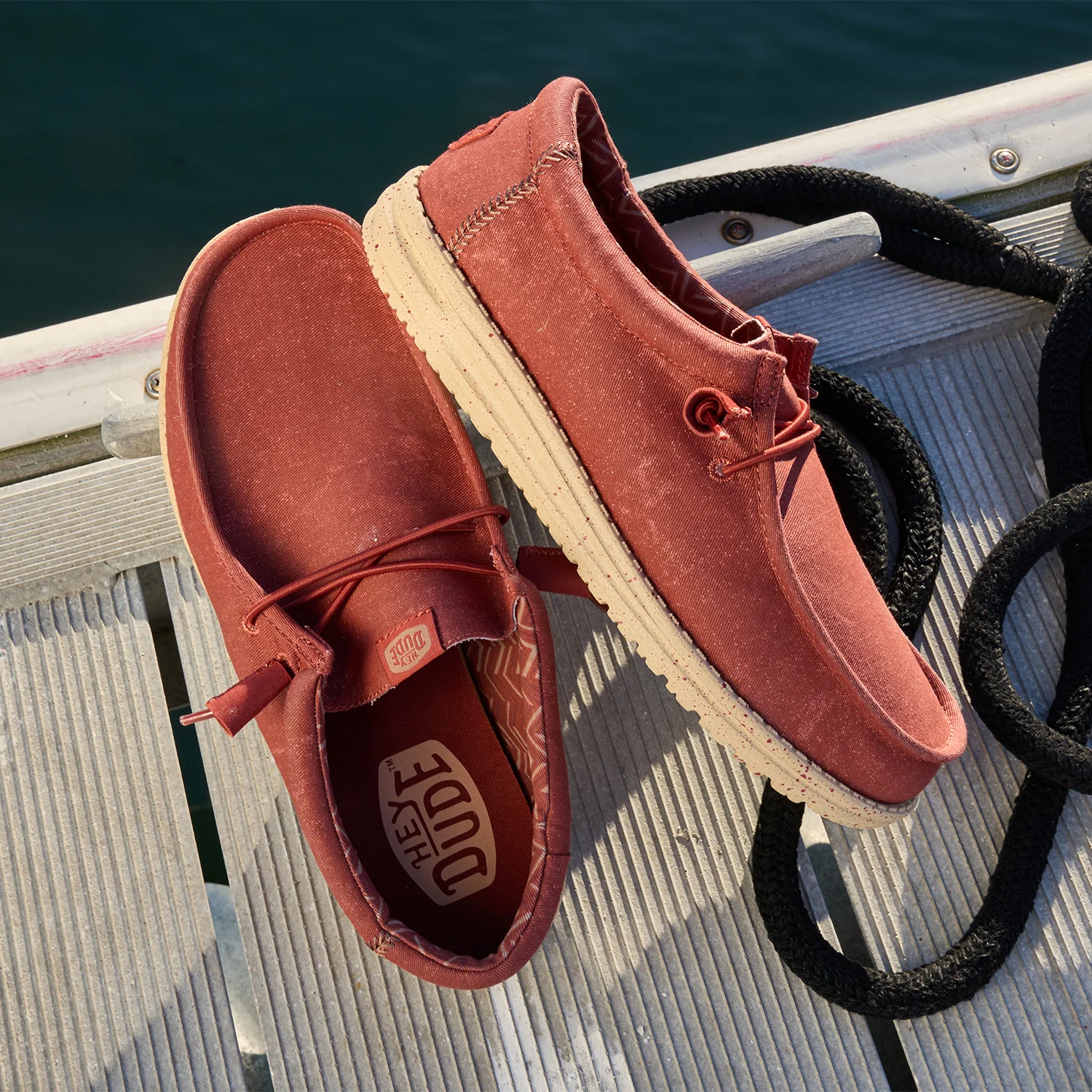 WALLY STRETCH CANVAS BURNT RED/BOULDER TAN - Image 2