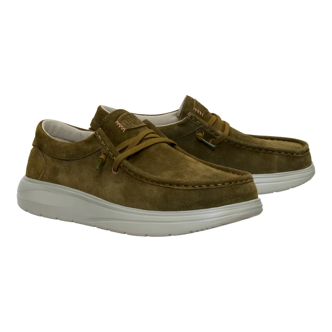WALLY COMF SUEDE DARK OLIVE/STONE GREY - Image 4