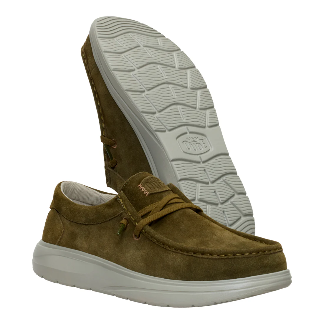 WALLY COMF SUEDE DARK OLIVE/STONE GREY - Image 5